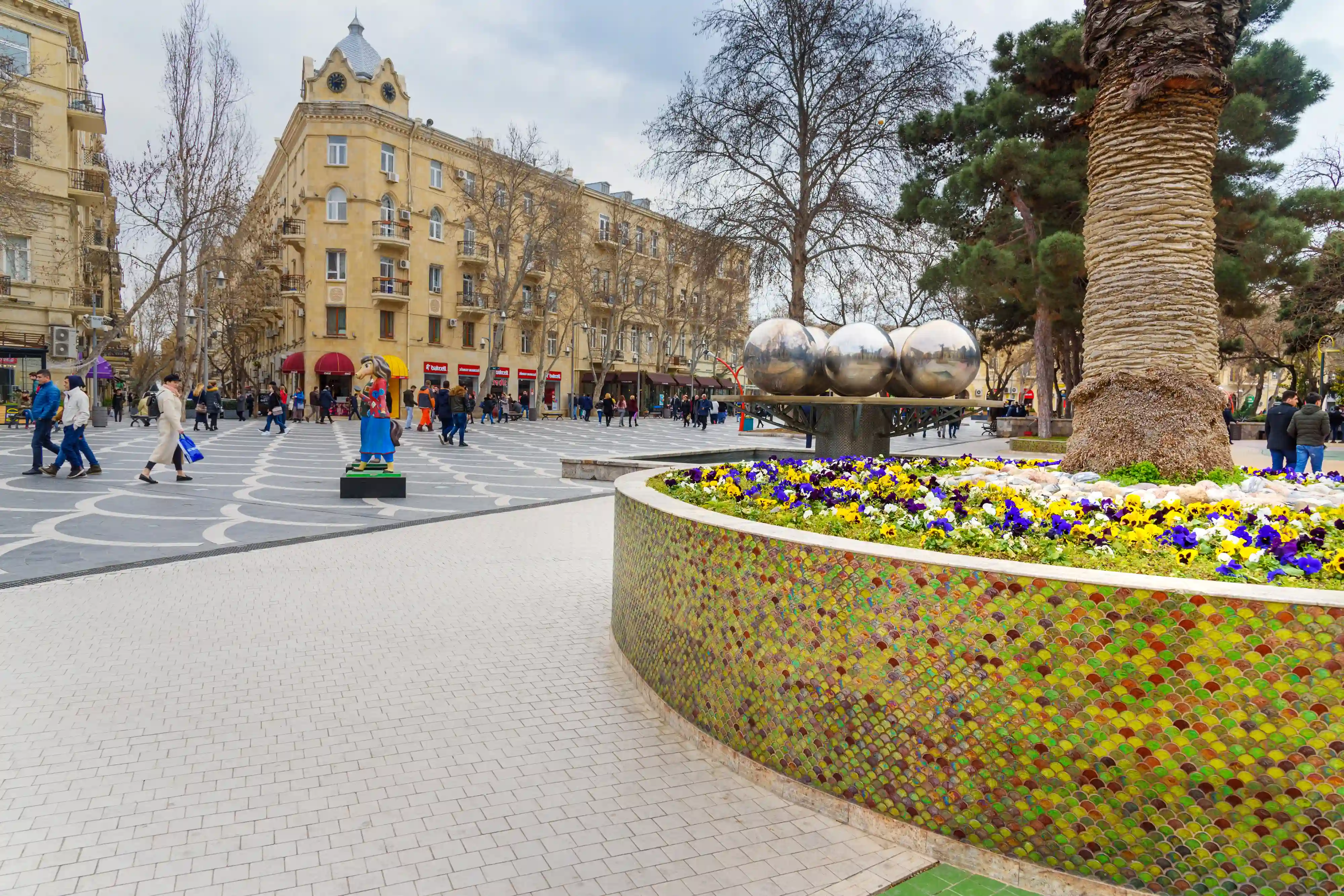 Main cultural spot of Baku - Fountains Square.