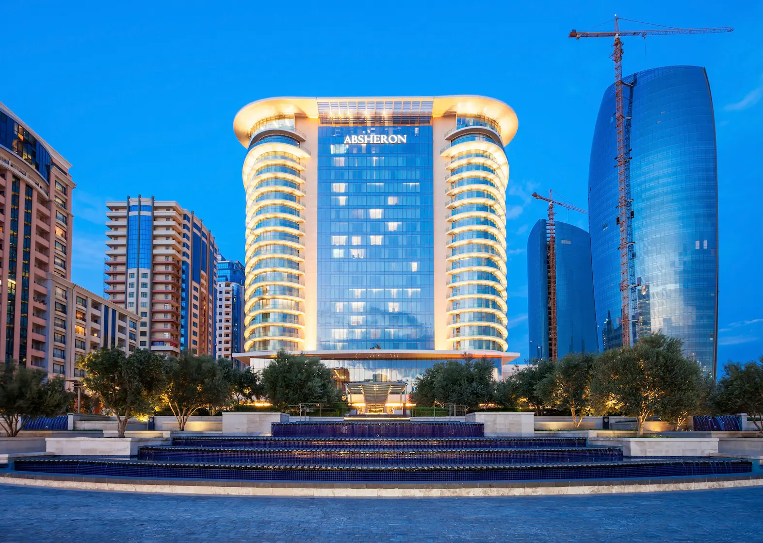 JW Marriott Absheron Baku JW Marriott Absheron Baku at midnight.