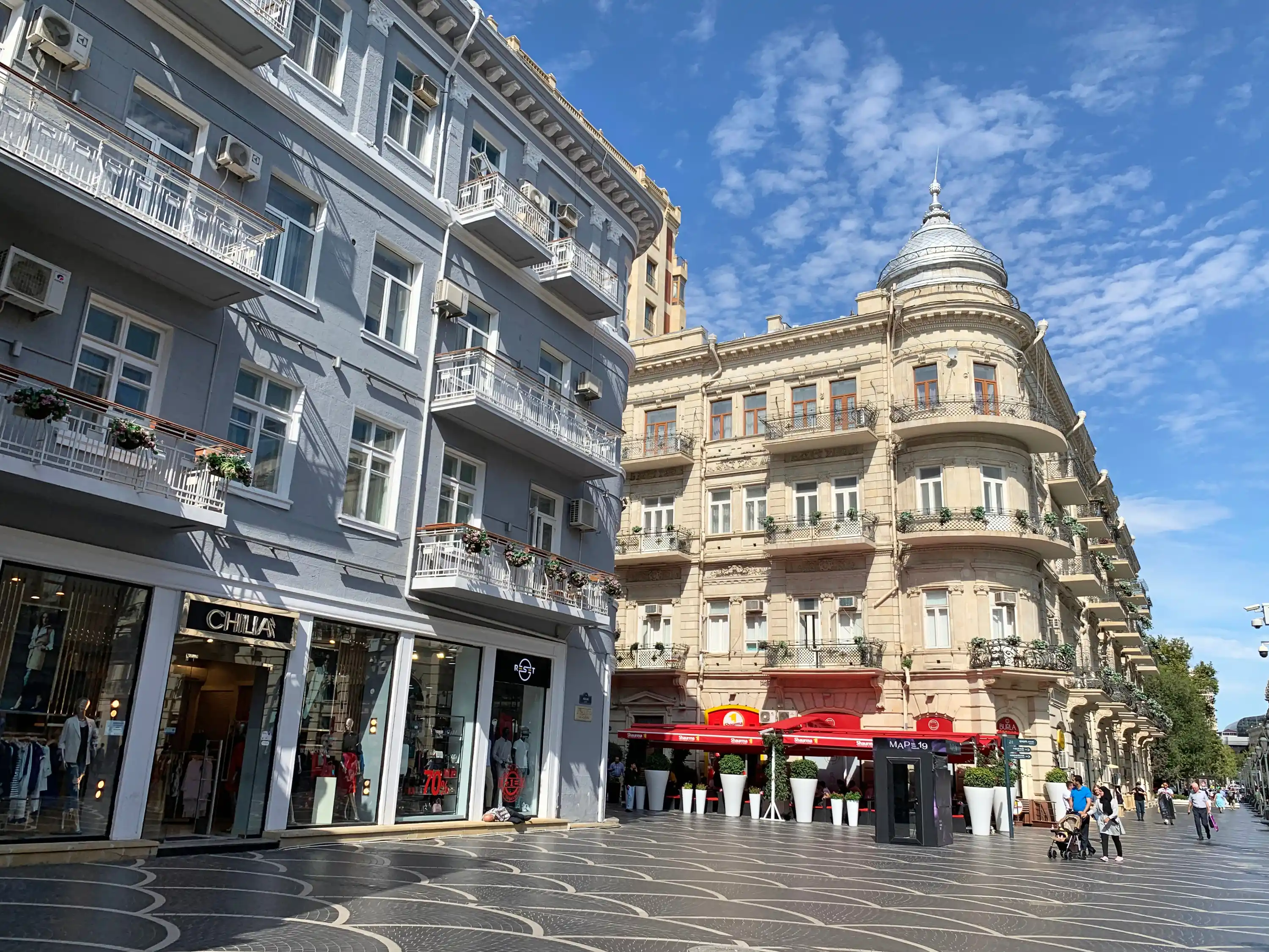 Cafes and restaurants in Baku's Nizami Street.