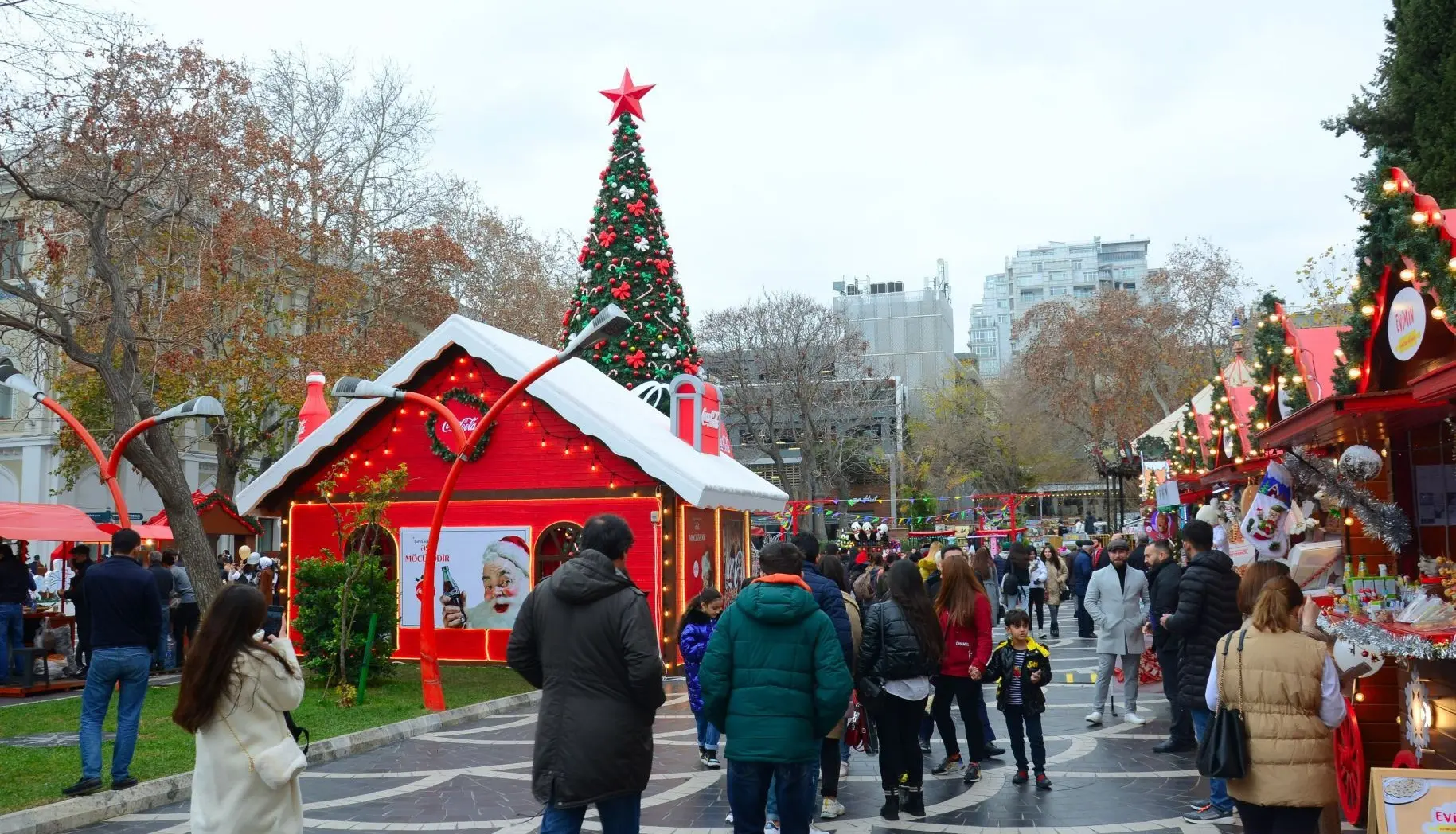 Christmas market in Nizami street.