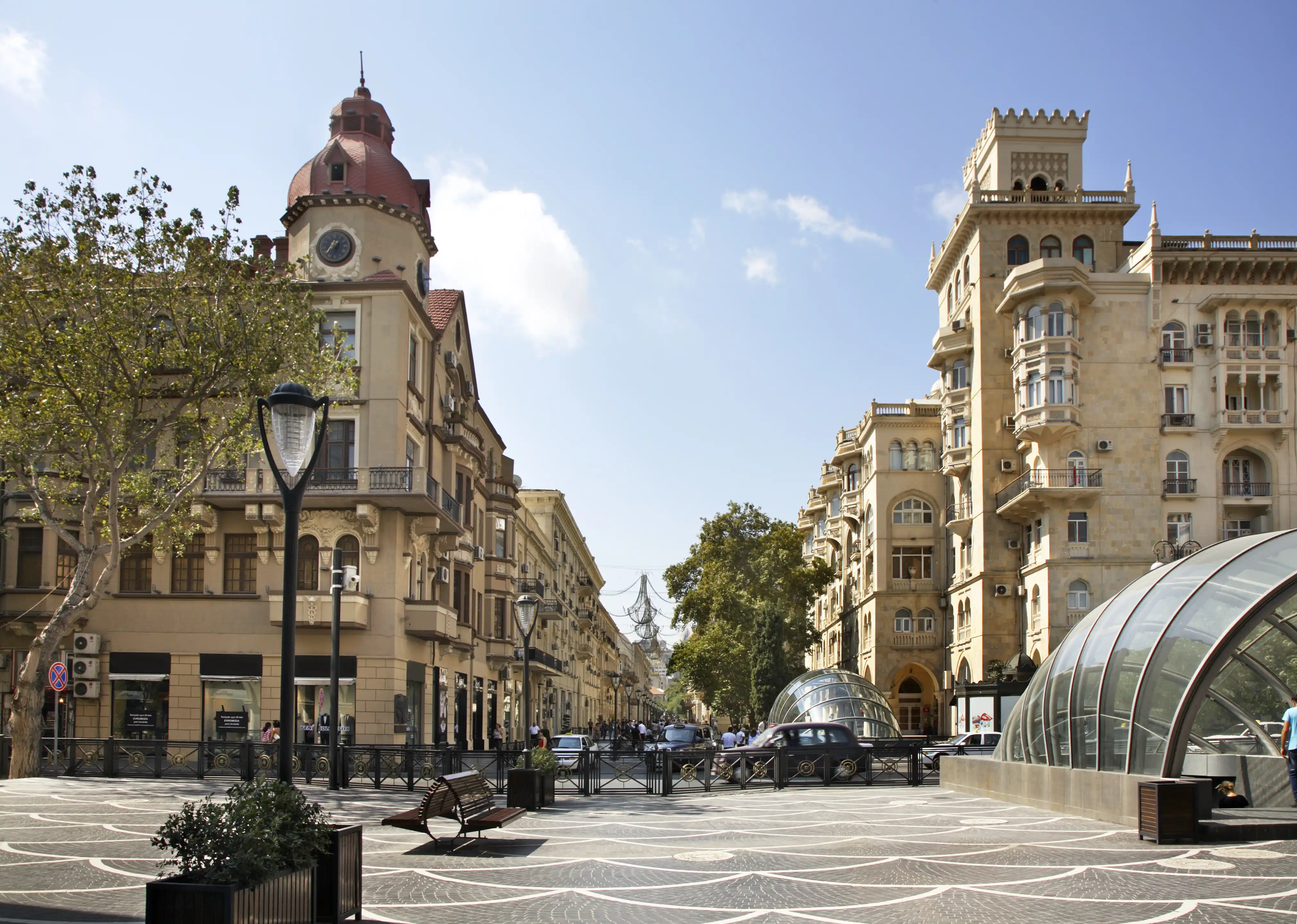 Nizami Street - the main shopping center of Baku, Azerbaijan.