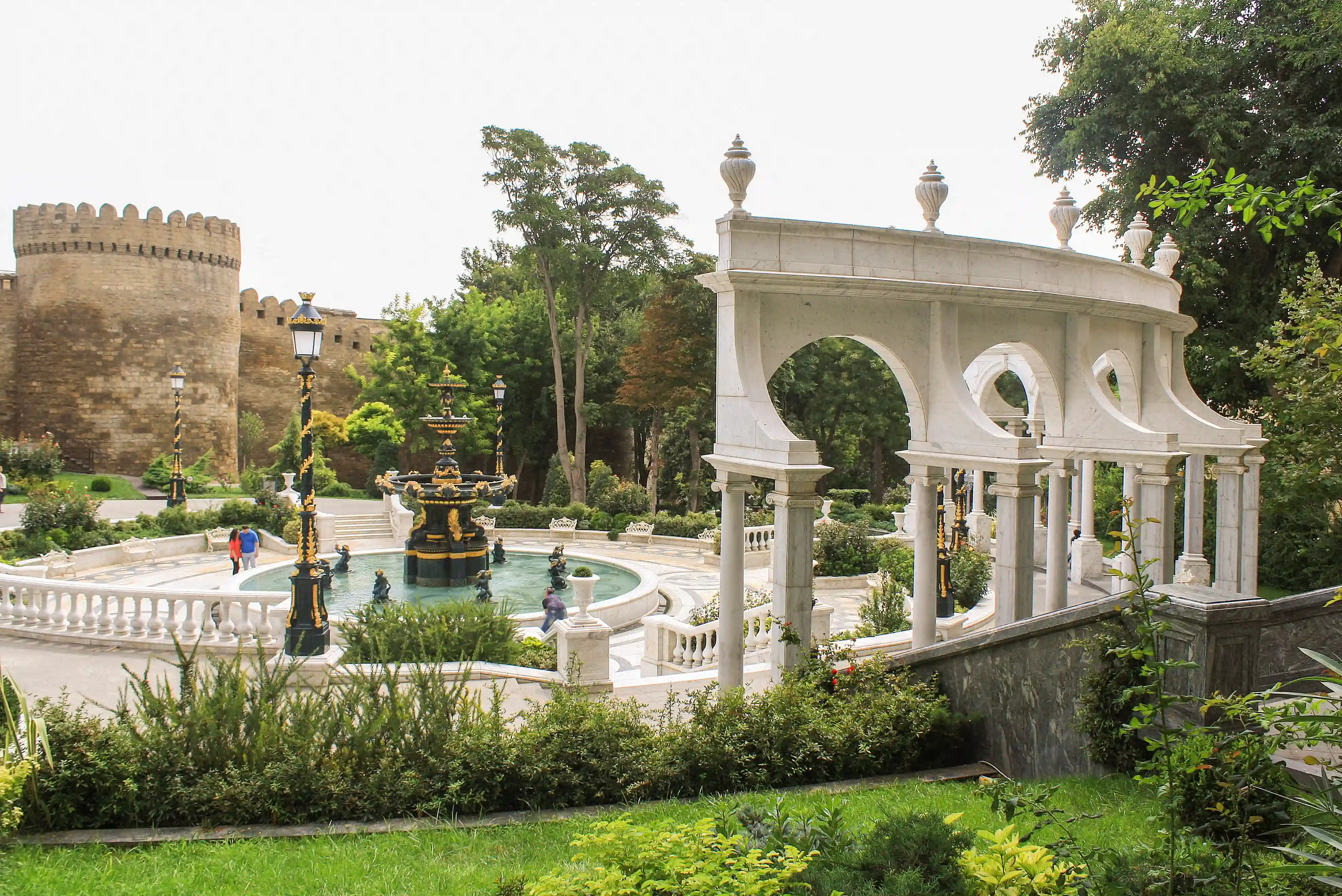Mesmerizing Philharmonia Garden, just outside Baku Old Town’s fortress.